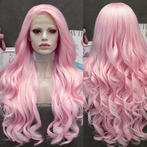 ✨24” PINK  WAVY LACE FRONT  WIG *NWT* ✨